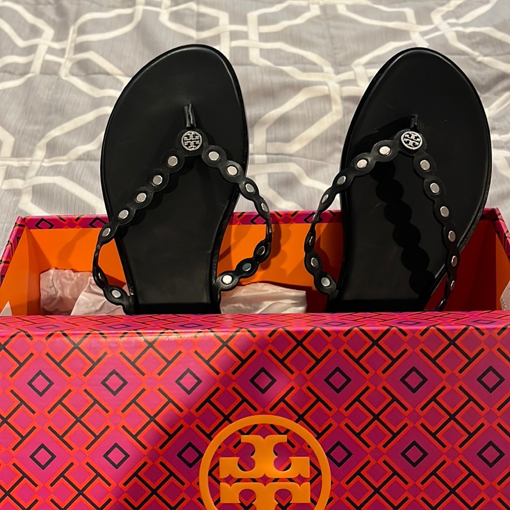 Black Tory Burch leather sandals